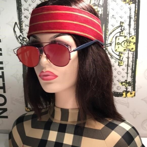 New Authentic DIOR Technologic TTVH 57mm Unisex Sunglasses – Matte Red & Blue - Picture 9 of 15